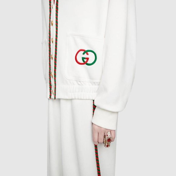 Gucci GG Technical Jersey Cardigan in White NEW W TAGS - Picture 8 of 10
